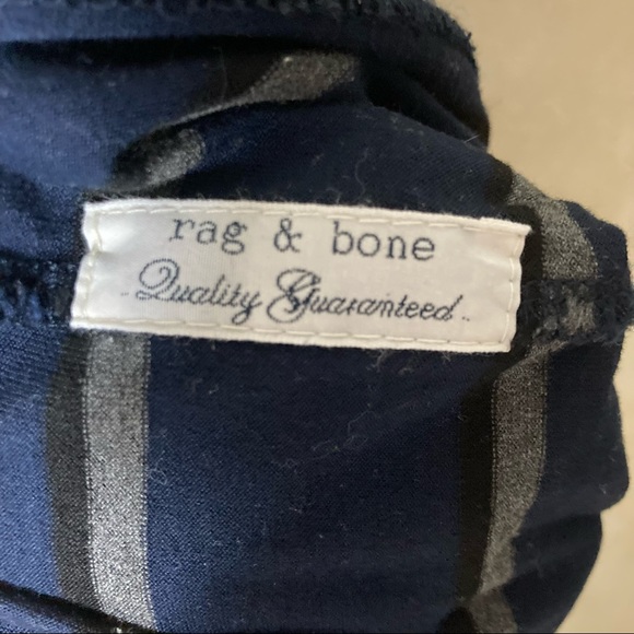 Rag & Bone Tee navy/Gray Stripe round Neck Size XS/TP - Picture 3 of 4